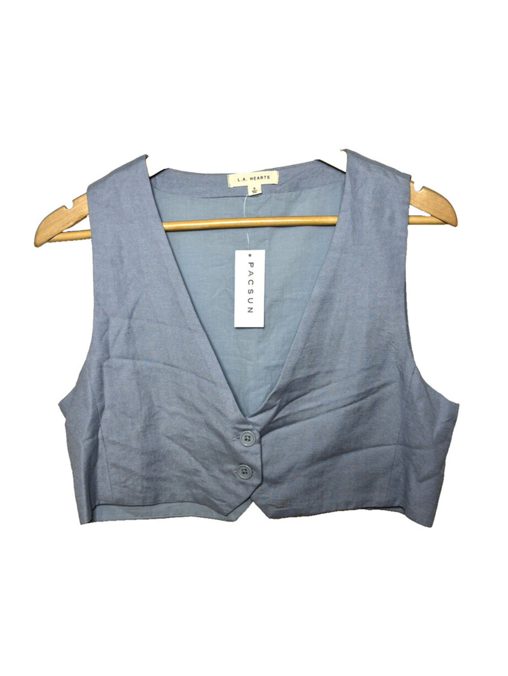 Pacsun LA Hearts Womens Light Blue top Vest Size Small NWT Rayon/Linen